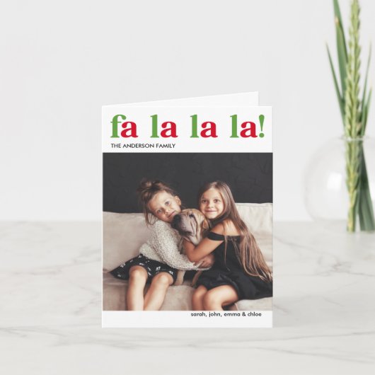 Moderne kerstkaart La La La La La (Voorkant)