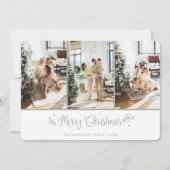 Moderne kerstkaart met 3 foto's van sterren (Voorkant)