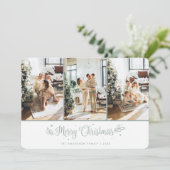 Moderne kerstkaart met 3 foto's van sterren (Staand voorkant)