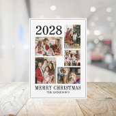 Moderne kerstkaart met 6 foto's collage