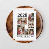 Moderne kerstkaart met 6 foto's collage