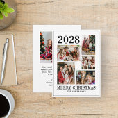 Moderne kerstkaart met 6 foto's collage