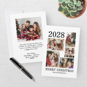 Moderne kerstkaart met 6 foto's collage