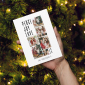 Moderne kerstkaart met 7 foto's collage