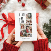 Moderne kerstkaart met 7 foto's collage