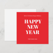 Moderne kerstkaart met aangepaste tekst en vet let (Voorkant / Achterkant)