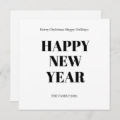 Moderne kerstkaart met aangepaste vette tekst (Voorkant / Achterkant)