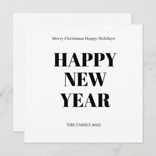 Moderne kerstkaart met aangepaste vette tekst (Voorkant / Achterkant)