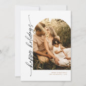 Moderne Kerstkaart met Arch Script Kaart (Voorkant)