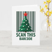 Moderne kerstkaart met barcode kaart (Gele Bloem)