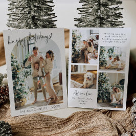 Moderne Kerstkaart met Boogfoto Kaart