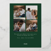 Moderne Kerstkaart met Botanische Folie Feestdagenkaart (Achterkant)