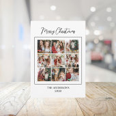 Moderne kerstkaart met collage van 10 foto's