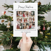 Moderne kerstkaart met collage van 10 foto's