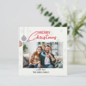 Moderne kerstkaart met één foto (Staand voorkant)