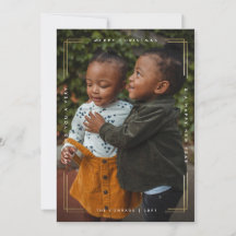 Moderne kerstkaart met één foto