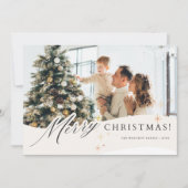 Moderne kerstkaart met één foto voor de winter (Voorkant)