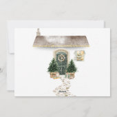 Moderne kerstkaart met één foto voor de winter (Achterkant)