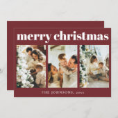 Moderne Kerstkaart met Eenvoudige Typografie (Voorkant / Achterkant)