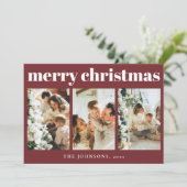 Moderne Kerstkaart met Eenvoudige Typografie (Staand voorkant)