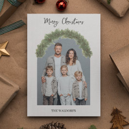 Moderne Kerstkaart met familiefoto