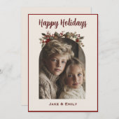 Moderne Kerstkaart met familiefoto (Voorkant / Achterkant)