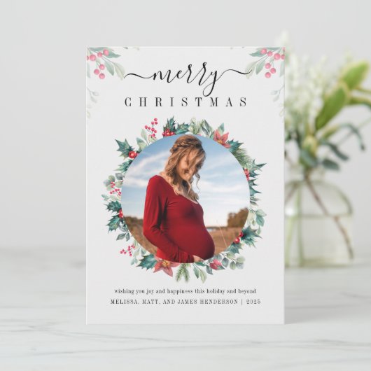 Moderne kerstkaart met Feestdagen (Staand voorkant)