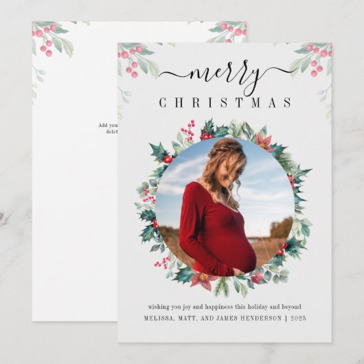 Moderne kerstkaart met Feestdagen (Voorkant / Achterkant)