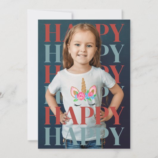 Moderne kerstkaart met foto (Voorkant)