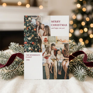 Moderne kerstkaart met foto