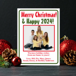 Moderne kerstkaart met foto