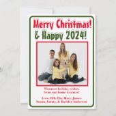 Moderne kerstkaart met foto (Voorkant)