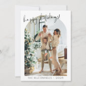 Moderne Kerstkaart met foto en boog Kaart (Voorkant)