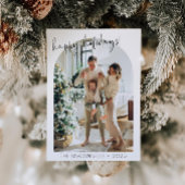 Moderne Kerstkaart met foto en boog Kaart