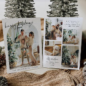 Moderne Kerstkaart met foto en boog Kaart