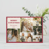 Moderne kerstkaart met fotocollage kaart (Staand voorkant)