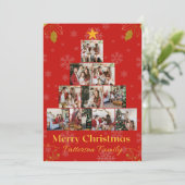 Moderne kerstkaart met fotocollage Kerstmis Kaart (Staand voorkant)