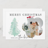 Moderne kerstkaart met foto's (Voorkant / Achterkant)