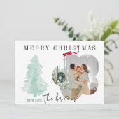 Moderne kerstkaart met foto's (Staand voorkant)