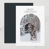 Moderne kerstkaart met foto's - minimalistisch aankondiging (Voorkant / Achterkant)