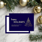 Moderne Kerstkaart met Goud Folie voor Zakelijk Ge Folie Feestdagenkaart