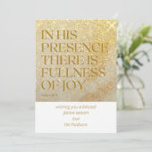 Moderne Kerstkaart met Goudstof Psalm (Staand voorkant)