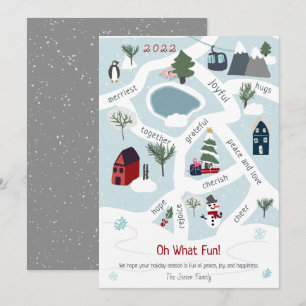 Moderne kerstkaart met illustraties