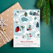Moderne kerstkaart met illustraties