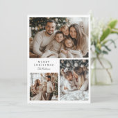 Moderne kerstkaart met meerdere foto's | Elegante (Staand voorkant)