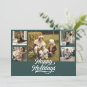 Moderne Kerstkaart met meerdere foto's Kaart (Staand voorkant)