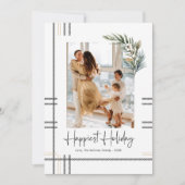 Moderne Kerstkaart met Plaid Schrift (Voorkant)