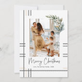 Moderne Kerstkaart met Plaid Schrift (Voorkant)