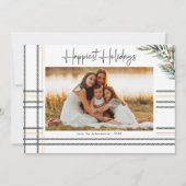 Moderne Kerstkaart met Plaid Schrift (Voorkant)