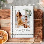 Moderne Kerstkaart met Plaid Schrift